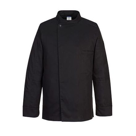 Portwest, Surrey Chef Jacket  L/S, Black, L-s