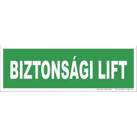 Biztonsági lift tábla, utánvilágító TB-02154