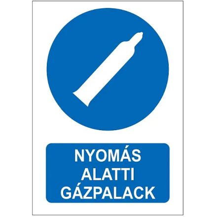 Nyomás alatti gázpalack tábla, utánvilágítós TB-02592