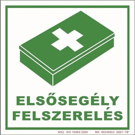 Elsősegély felszerelés tábla, utánvilágítós TB-03159