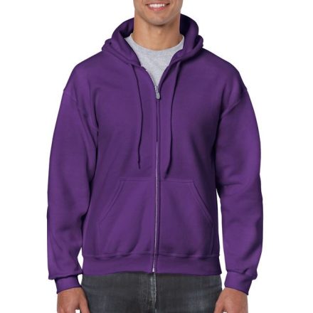 gi18600pu-m, GILDAN FULL ZIP (GI18600)  férfi pulóver poliészter/pamut zsebes végig zipzáras