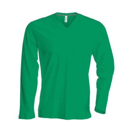 ka358kl-s, KARIBAN MEN'S LONG SLEEVE (KA358) nyári hosszú ujjú férfi póló, V nyakú oldalvarrott