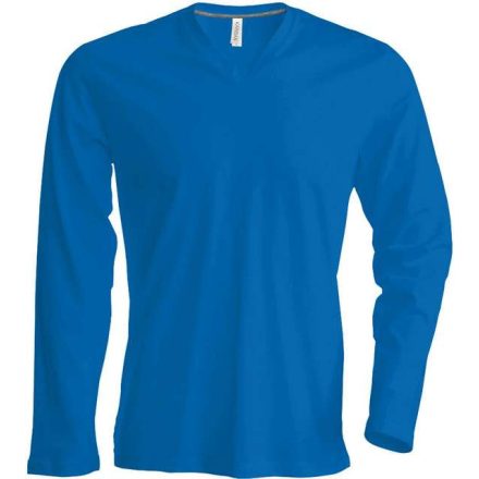 ka358lro-m, KARIBAN MEN'S LONG SLEEVE (KA358) nyári hosszú ujjú férfi póló, V nyakú oldalvarrott