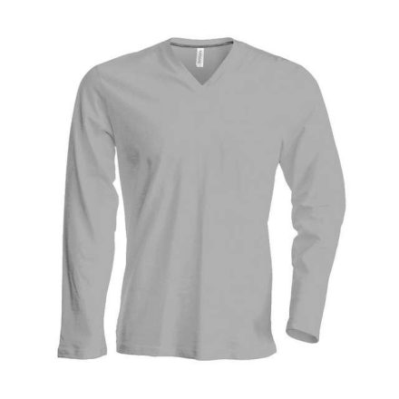 ka358oxg-m, KARIBAN MEN'S LONG SLEEVE (KA358) nyári hosszú ujjú férfi póló, V nyakú oldalvarrott