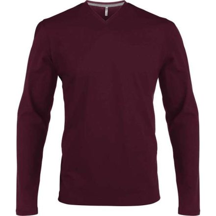 ka358wn-2xl, KARIBAN MEN'S LONG SLEEVE (KA358) nyári hosszú ujjú férfi póló, V nyakú oldalvarrott